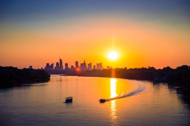 Varşova, Polonya. Şehrin havadan görünüşü 