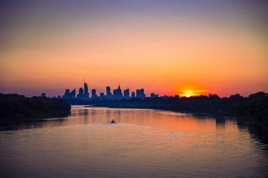 Varşova, Polonya. Şehrin havadan görünüşü 