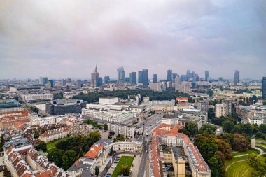 Varşova, Polonya. Şehrin havadan görünüşü 