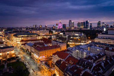Varşova, Polonya. Şehrin havadan görünüşü 