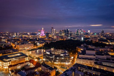 Varşova, Polonya. Şehrin havadan görünüşü 