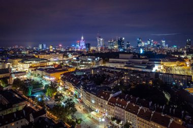 Varşova, Polonya. Şehrin havadan görünüşü 