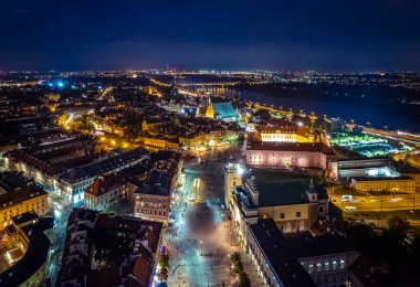 Varşova, Polonya. Şehrin havadan görünüşü 