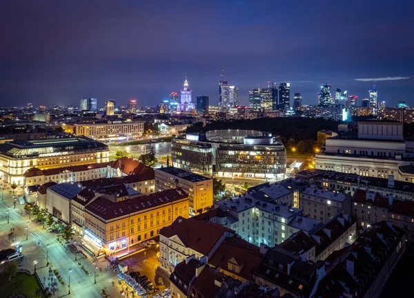 ポーランドのワルシャワ 市街地の空中風景 — ストック写真