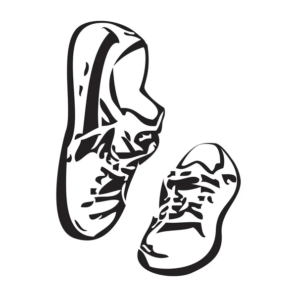 Кросівки взуття векторний ескіз малюнок ілюстрація — стоковий вектор