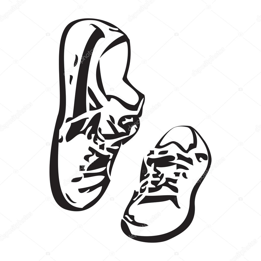 Sneakers shoes vector sketch drawing illustration