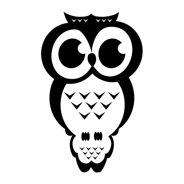Vector owl sitting on a branch on the isolated background — Stock Vector