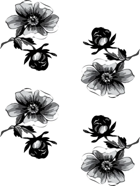 Tapete nahtlosen floralen Vintage Grunge Hintergrund. Zweig mit Rosenblüte — Stockvektor