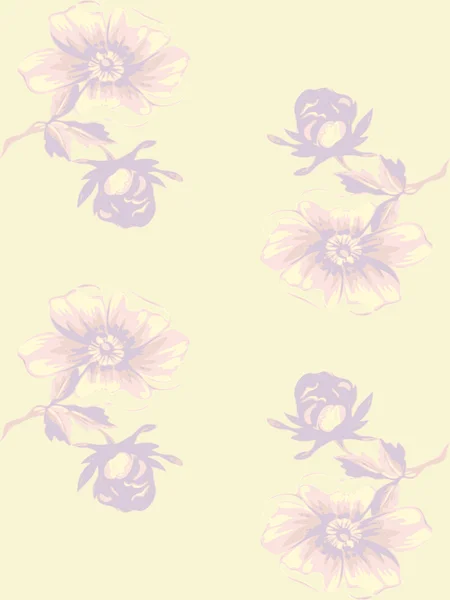 Papel de parede sem costura floral vintage grunge fundo. Ramo com flores de rosas — Vetor de Stock