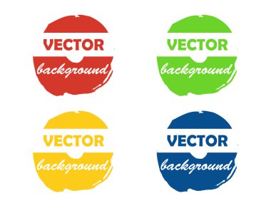 Metni, renkli yuvarlak boya lekeleri izole illüstrasyon arka plan vektör ayarla 