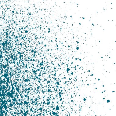 Beyaz zemin üzerine mavi ışık mürekkep boya sıçramak. Arka plan sprey boya, vektör 