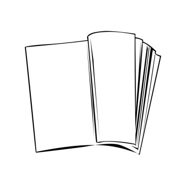 Vektör açık kitap afiş, beyaz artalan izole