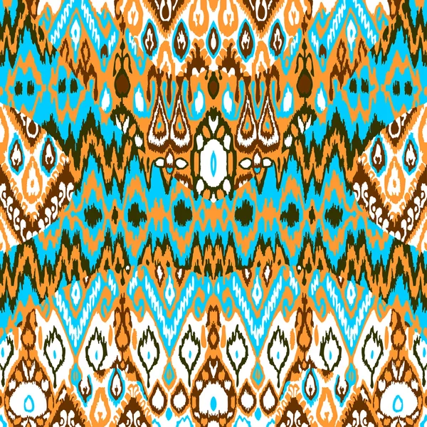 Patchwork ethnic bohemian arabesque pattern print. Seamless zigzag geometric ornament abstract background. Colorful tribal graphic ethnic bohemian print vintage — 스톡 벡터