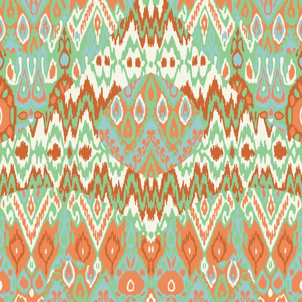 Patchwork ethnic bohemian arabesque pattern print. Seamless zigzag geometric ornament abstract background. Colorful tribal graphic ethnic bohemian print vintage — Stockový vektor