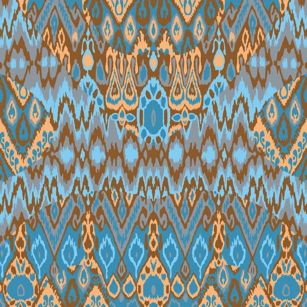 Patchwork ethnic bohemian arabesque pattern print. Seamless zigzag geometric ornament abstract background. Colorful tribal graphic ethnic bohemian print vintage — Stok Vektör