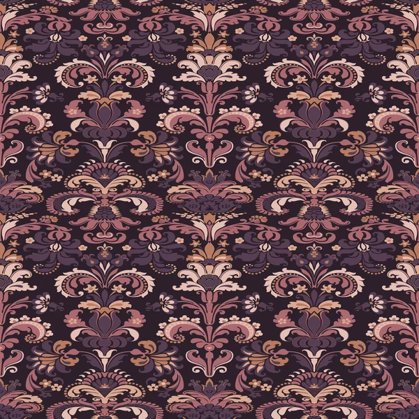 Kleurrijke damast naadloze floral patroon achtergrond — Stockfoto