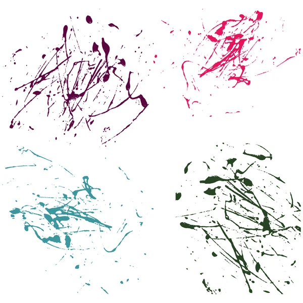 Vektorová výplna barev abstrakce na bílém pozadí sada ruční kreslení design umění, skvrna barva úvodní inkoust růžová, azurová, zelená barva grunge textura, vzor spreje — Stockový vektor