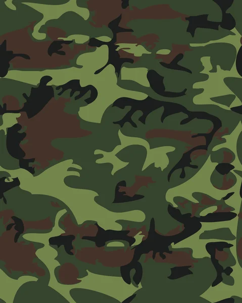 Camouflage minta háttér varrat nélküli vektoros illusztráció. Klasszikus ruházati stílus maszkolás Camo ismételje meg a nyomtatási. Zöld barna fekete olajbogyó színek erdei textúrák — Stock Vector