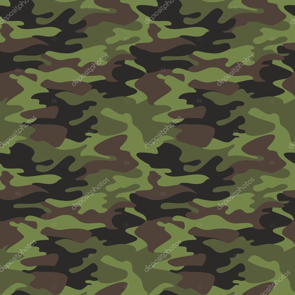 Camouflage pattern background seamless vector illustration. Classic  clothing style masking camo repeat print. Green brown black olive colors  forest texture Stock Vector by ©Cosveta 124040152