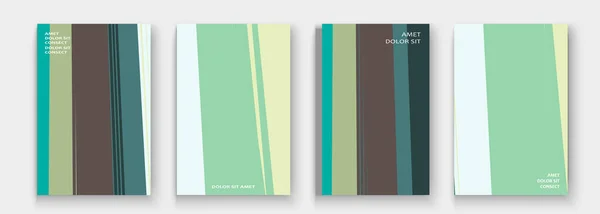 Moderne Cover Collectie Ontwerp Vector Abstract Retro Stijl Pastel Turquoise — Stockvector