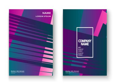 Sanatsal kapak tasarım vektör çizimi. Neon bulanık mor mavi eğim. Soyut retro doku geometrik çizgi deseni. Çizgili minimalist eğilim geçmişi. Gelecekçi şablon tasarım afişi