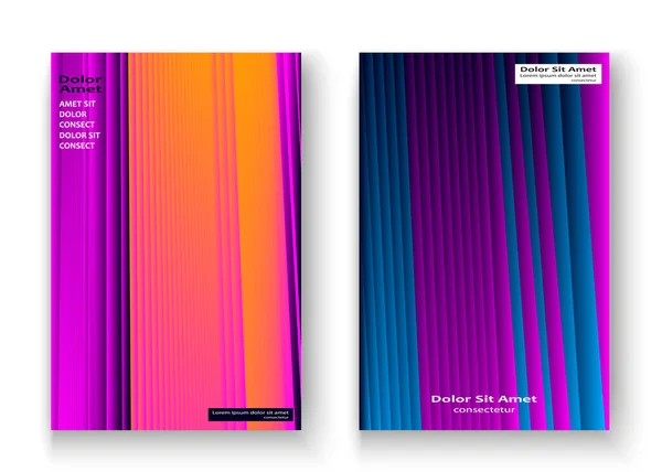 Artistieke Cover Set Ontwerp Vector Illustratie Neon Wazig Paars Verloop — Stockvector