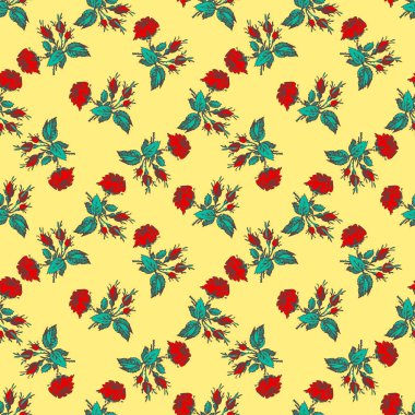 El çizimi çiçekler güller, pürüzsüz desenli soyut arka plan duvar kağıtları. Çizgi sanatı botanik çizimi. Grafik tasarımı için sarı renkli çiçek duvar sanat vektörü illüstrasyonuName