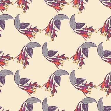 Dalları çizen fuşya çiçekleri, pürüzsüz desenli dalgalar, soyut duvar kağıtları. Çizgi sanatı botanik çizimi. Çiçekli sanat vektörü çizimi. Moda pastel pembe renkler grafik tasarımı