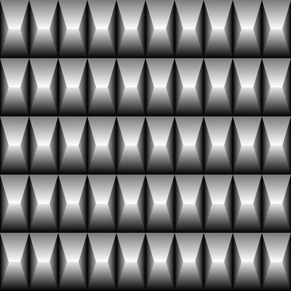 Abstract gray seamless three dimensional background pattern geometric pyramid shaped — Stock Vector