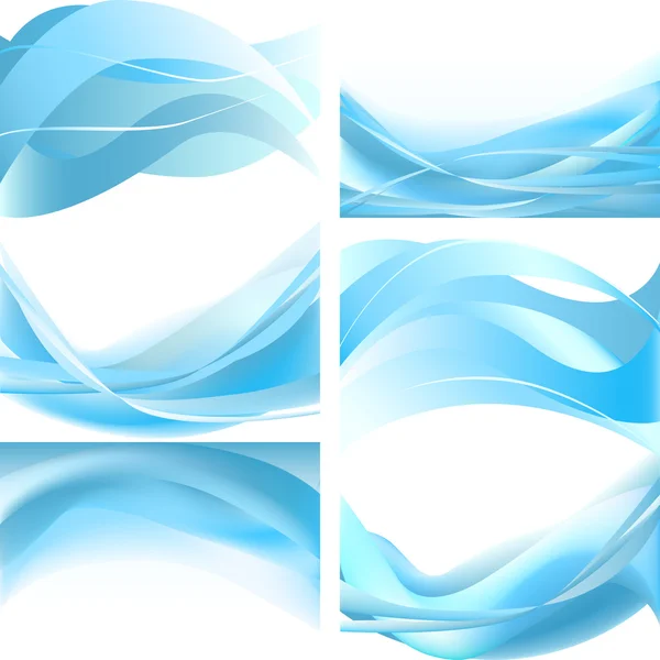 Ondas de luz azul aisladas fondo abstracto — Vector de stock