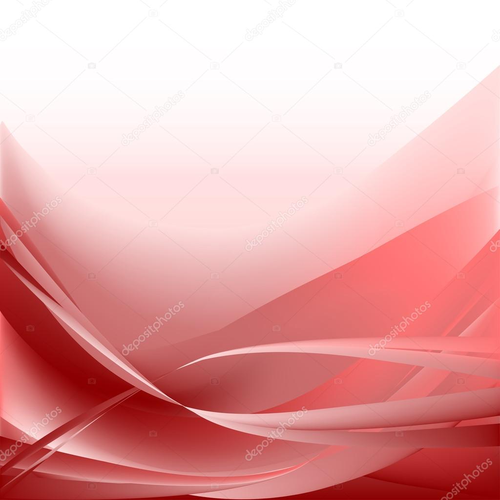 Red waves abstract background on white background