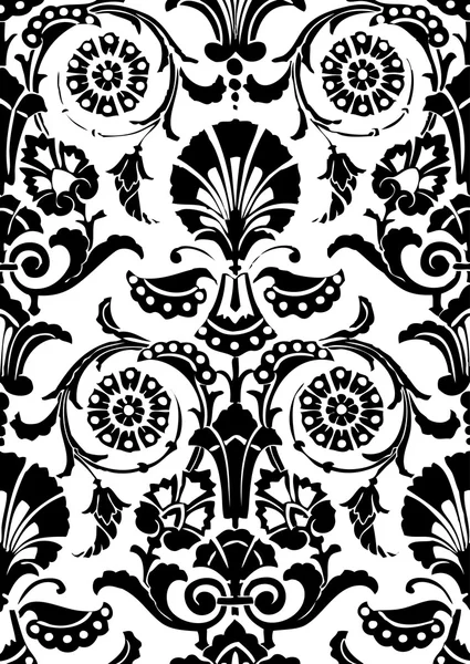 Schwarz-weiß abstrakte florale Muster, Vintage-Hintergrund — Stockvektor