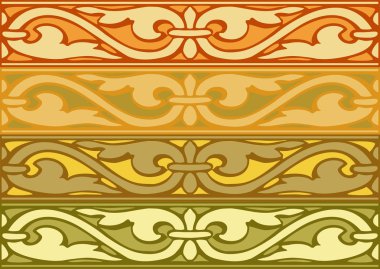 Dekoratif sınırları vintage tarzı altın 7 set
