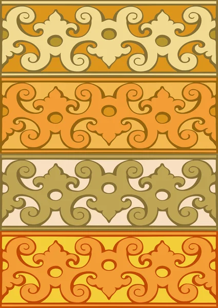 2 Set of decorative borders vintage style gold — Stock Vector