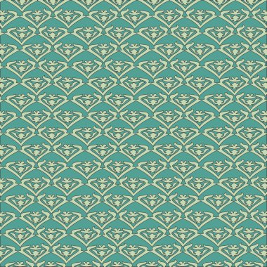 Vector vintage floral pattern, seamless background. Turquoise pattern