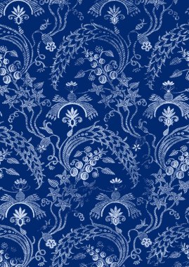 Abstract hand-drawn floral seamless pattern, vintage background