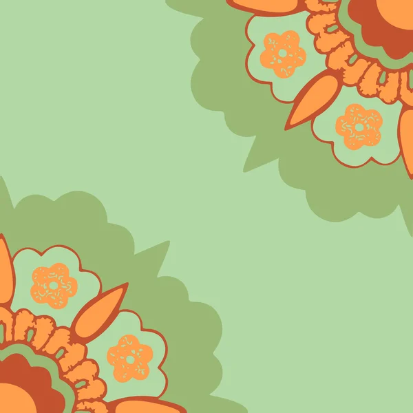 Decoratieve hoeken bloemen silhouet patroon — Stockvector