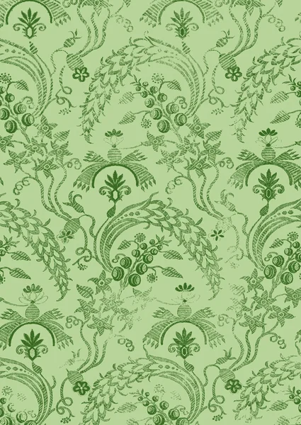 Abstract hand-drawn floral seamless pattern, vintage background — Διανυσματικό Αρχείο