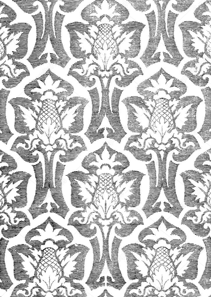 Abstract hand-drawn floral seamless pattern, vintage background