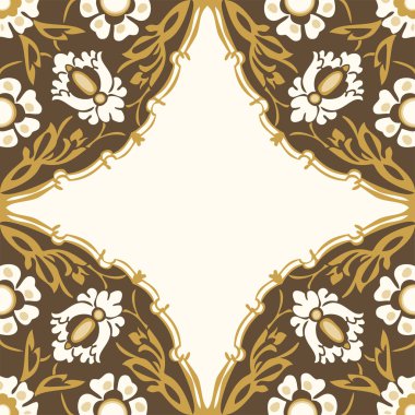 Renkli çiçek sınır köşe arka plan vektör yuvarlak  