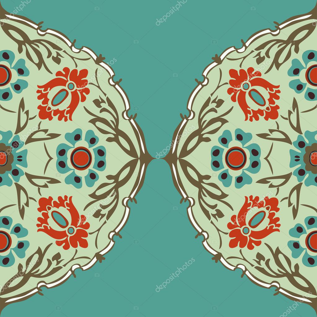 Colorful Round Floral Border Corner Abstract Background Vector