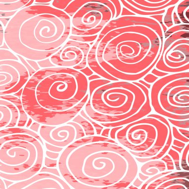 Dikişsiz gül soyut desen, çizilmiş çiçek arka plan vintage desen kıvrılmış.