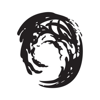 Dalga vektör izole siyah ve beyaz arka plan daire