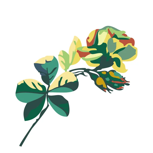 Vector de un hermoso ramo floral con flores rosas y brotes — Vector de stock