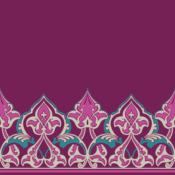 Vector ornate seamless border in Eastern style. — Stock Vector