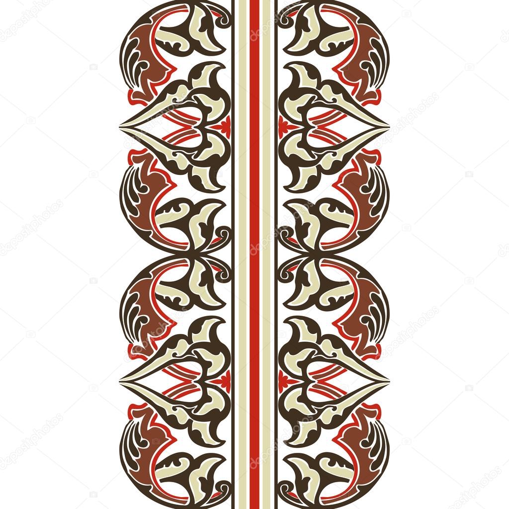 Vector ornate seamless border in Eastern style.