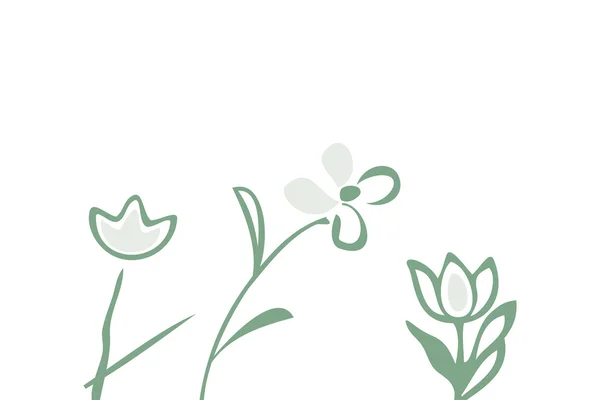 Vektor Doodle Illustration Muster einfache Blumen isoliert — Stockvektor