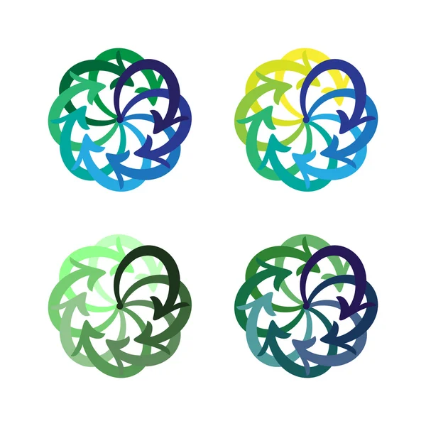 Vector set colorful arrows circle diagram — Stock Vector