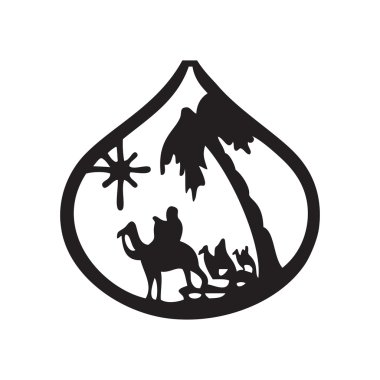 Adoration of the Magi silhouette icon vector illustration vector