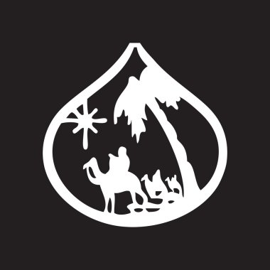 Adoration of the Magi silhouette icon vector illustration vector